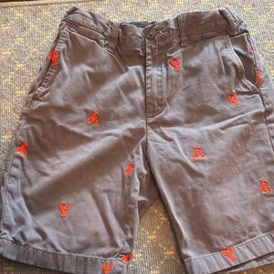 Crewcuts Blue Shorts with Red Lobster Embroidery EUC Sz 10